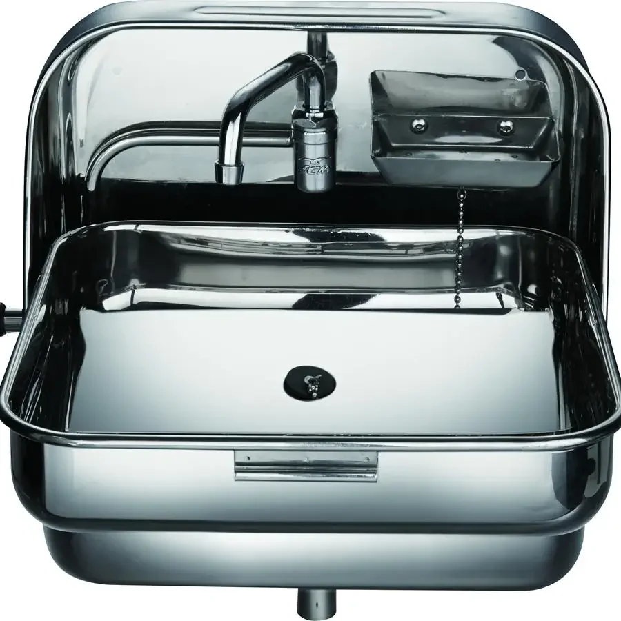 GR-595 Folding Stainless Steel Hand Basin for RV, Yacht, Caravan, Apartment, Hotel