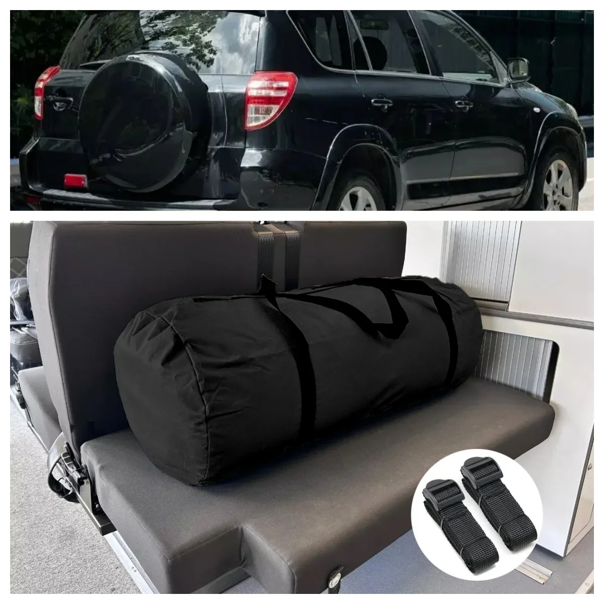 Camping Campervan Mattress Topper Storage Bag - Durable Fabric Roof Bed Mattress Bag with 2 Bandage Straps - Waterproof Accessories