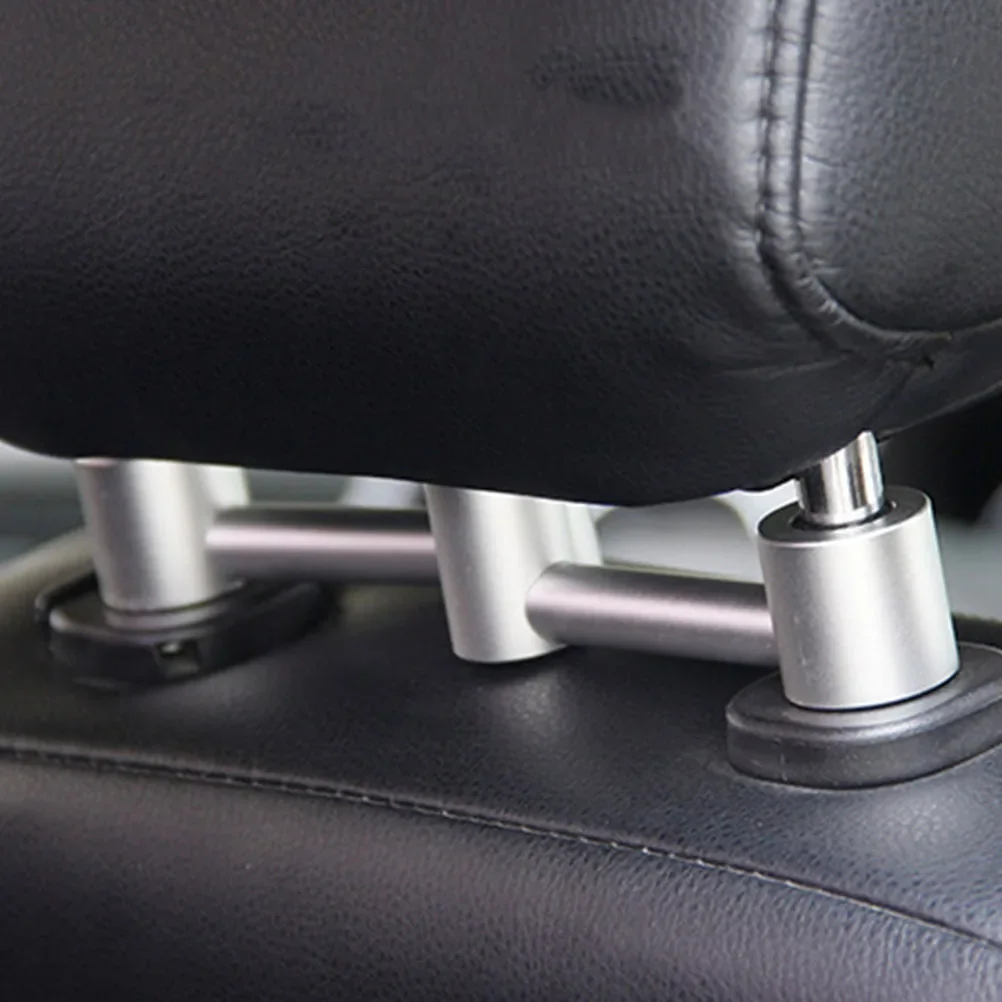 Car Seat Back Headrest Hook Aluminum Alloy Silver Durable Hanging Storage Organizer