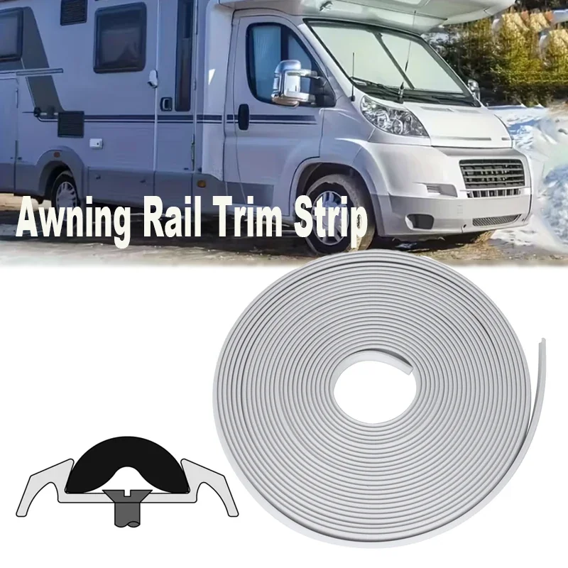 Caravan Awning Rail Trim 10 Meters 12MM Strip for RV, Caravan, Trailers and Camping Vehicles - Sunshade Guide Rail Decorative Strip