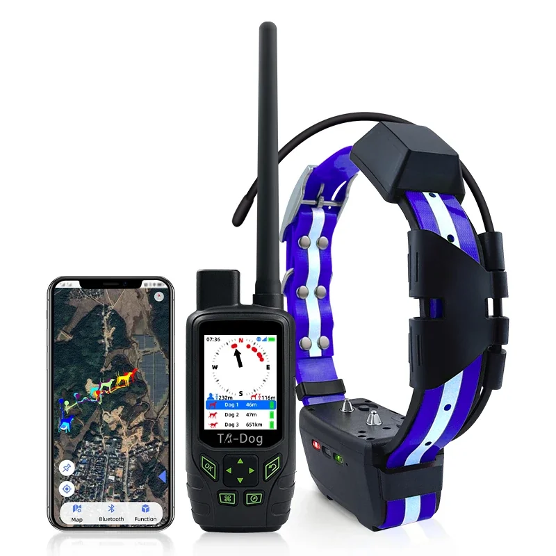 TR Dog Smart GPS Collar with Training Function, Waterproof GPS Dog Tracker, Location & Activity Monitor, Extra Collar