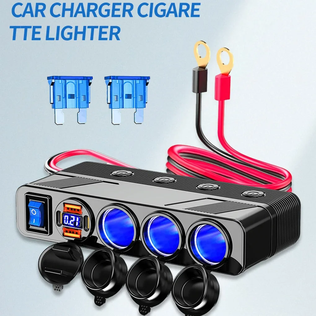 Car Charger Adapter Dual PD QC with Switch Cigarette Lighter Splitter Socket 12V/24V Fast Charging Let me know if you need help with any other product titles!