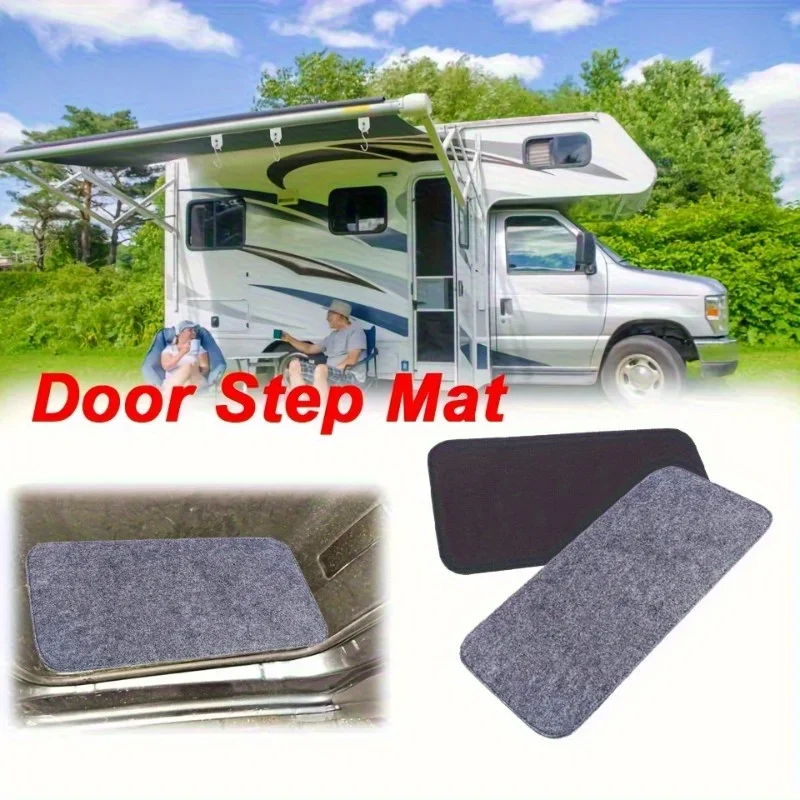 2pcs Caravan Door Felt Floor Mat Anti-Dirty Dust Absorbent Wear-Resistant Caravan Car Interior Protection Mat