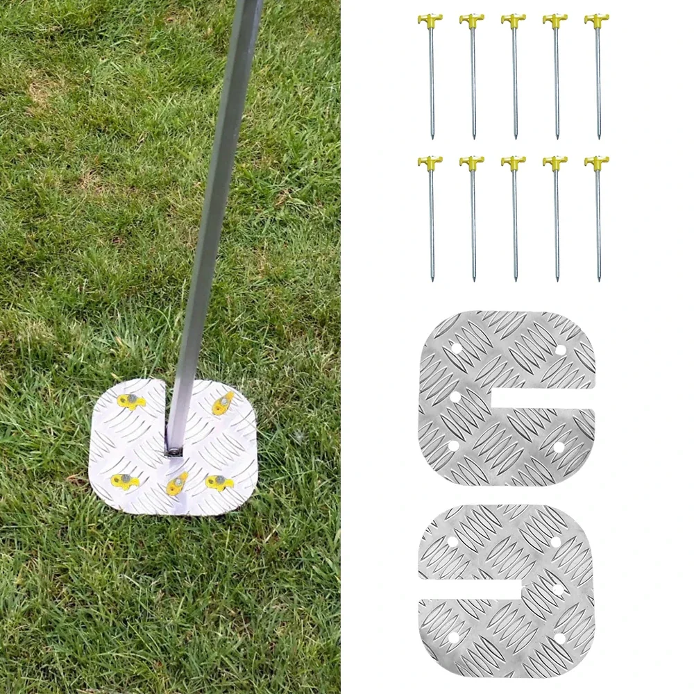 Motorhome CamperVan Awning Leg Plates - Fixing Plate for Fiamma Omnistor Awnings - Metal Storm Safety Plate