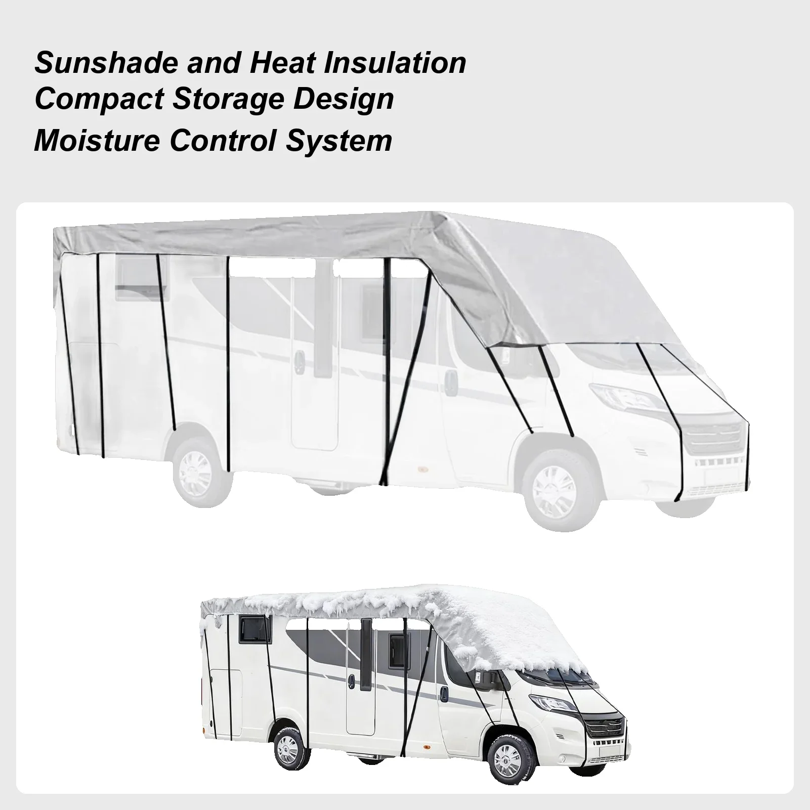 RV Caravan Camping Roof Protective Cover 210D Waterproof Dustproof Canvas UV Protection Sunshade for RV Canopy Cover