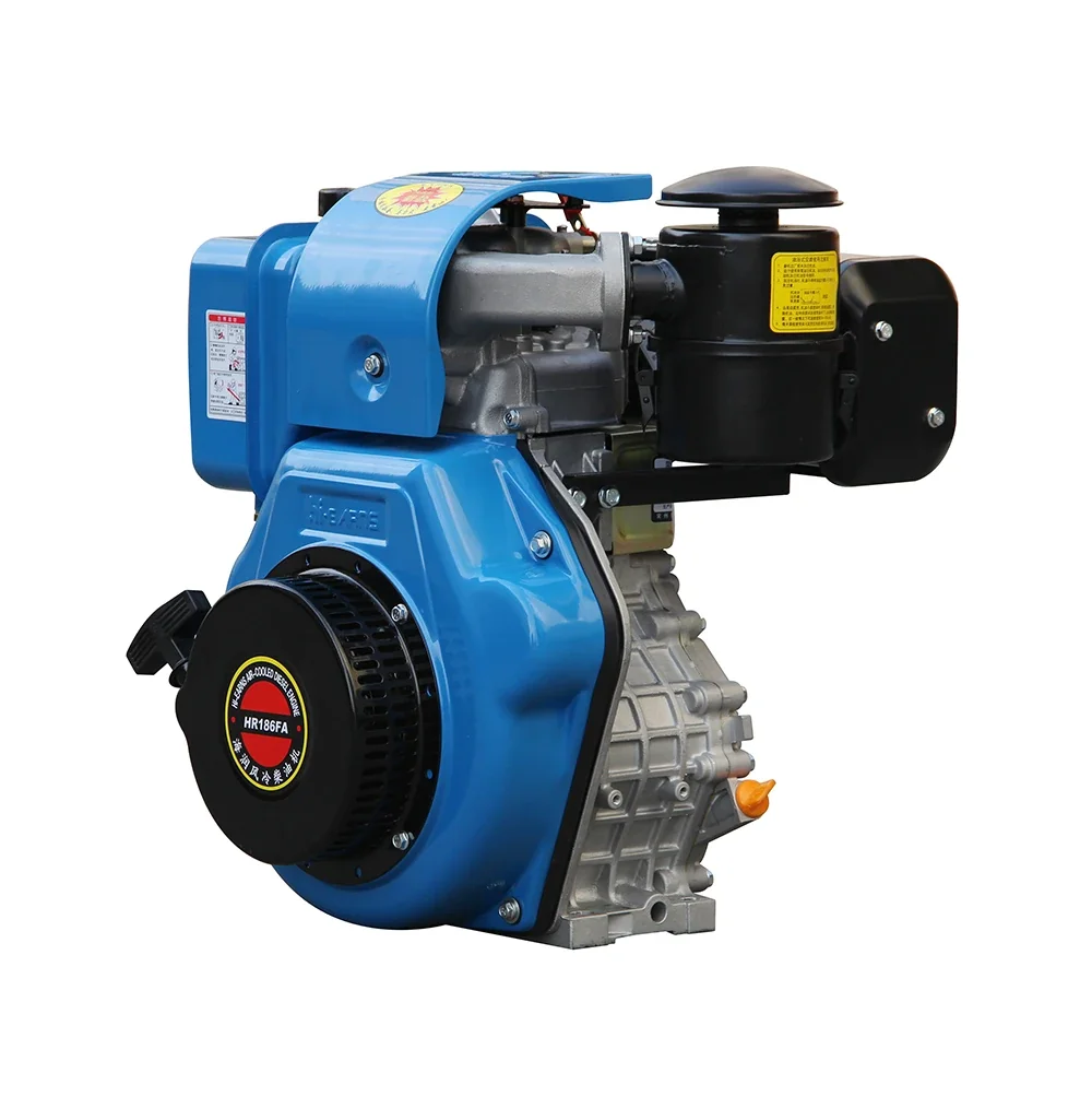 10hp Diesel Motor 186FA for Boat, Air Cooled Single Cylinder Diesel Engine 3600rpm