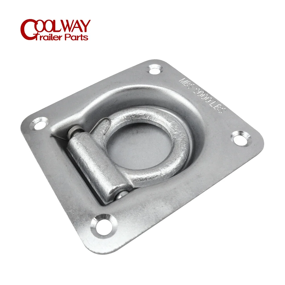 CAP 2000LBS Zinc Plated Recessed Deck Rope Lashing Ring Anchor Round Hole Trailer Tie-Down Accessory
