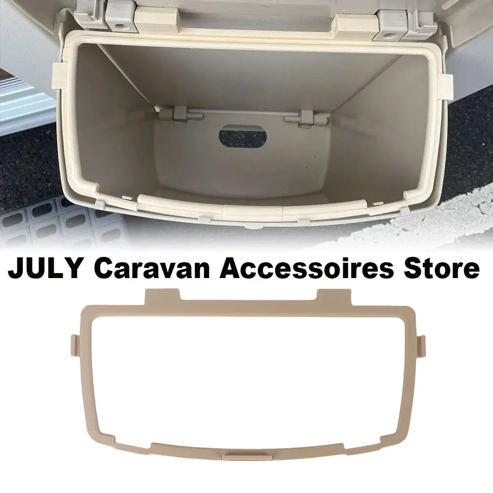 RV Door Bin D-Ring LMC Durable PVC Trash Can Accessory for Hartal RVs & Motorhomes, Space-Saving, Beige/Dark Gray Accessories