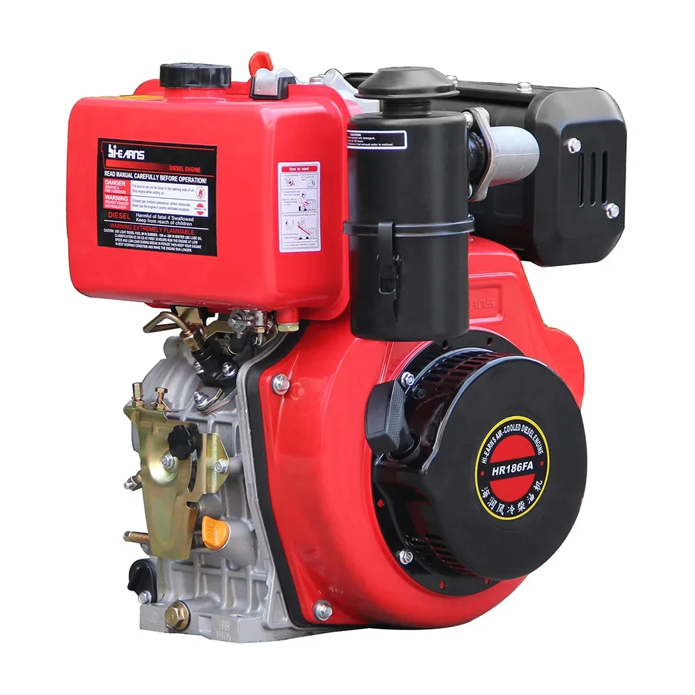 186FA 10HP Air-Cooled Spline Shaft Electric Start Diesel Engine