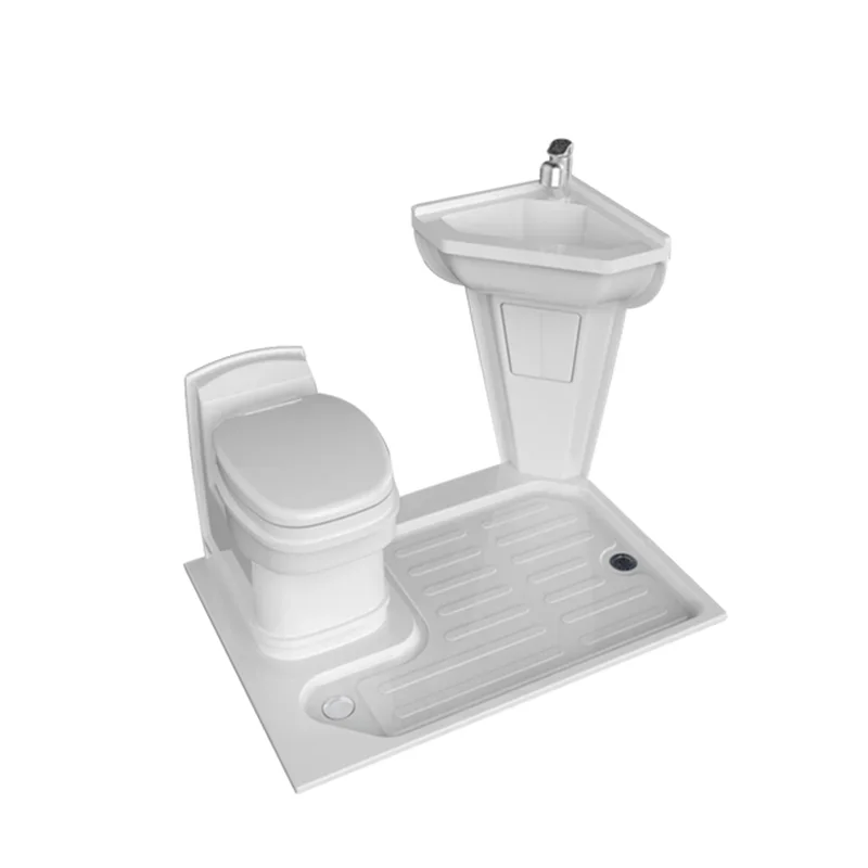 Portable RV Shower Cabinet with Cassette Toilet and Shower Tray