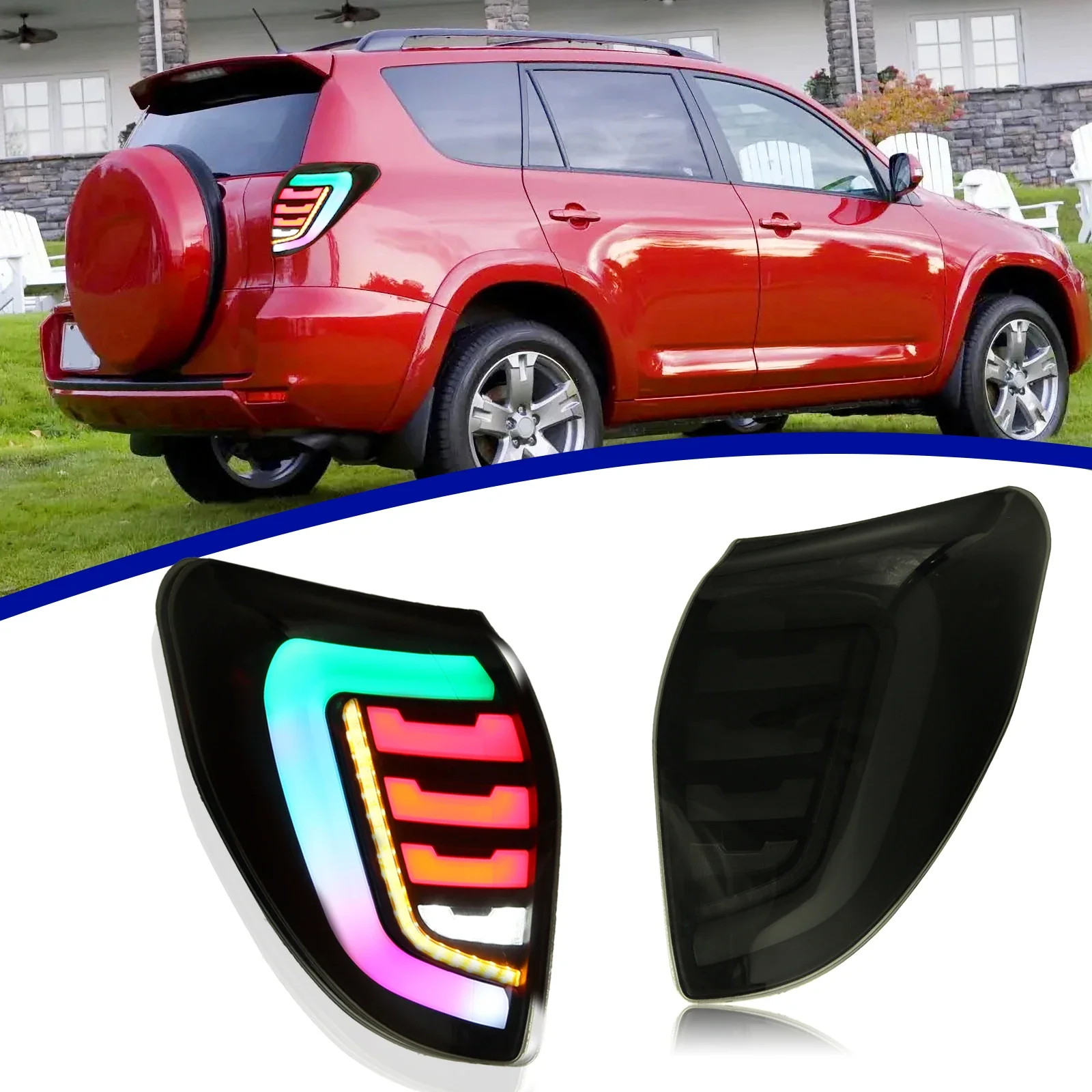 DK Motion Factory Full LED Tail Light for TOYOTA RAV4 RAV-4 Vanguard (2009-2012) Tail Lamp Accessory