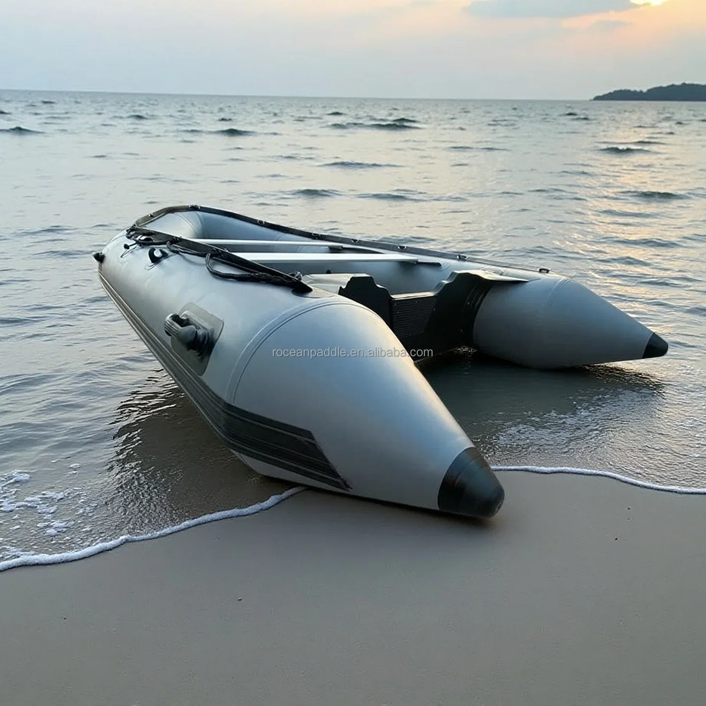 EN/CE Inflatable Folding PVC Zodiac Dinghy Boat 380, 6 Persons Capacity, Outboard Engine Compatible