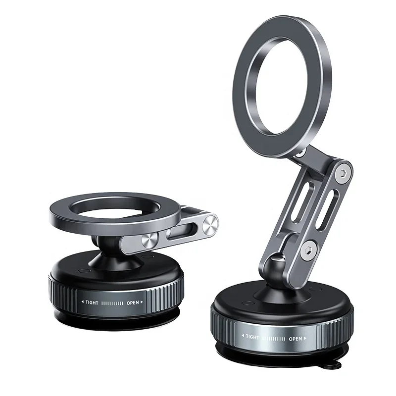 X53 360 Rotating Glass Suction Cup Phone Mount, Stable Desk Stand & Magnetic Car Holder