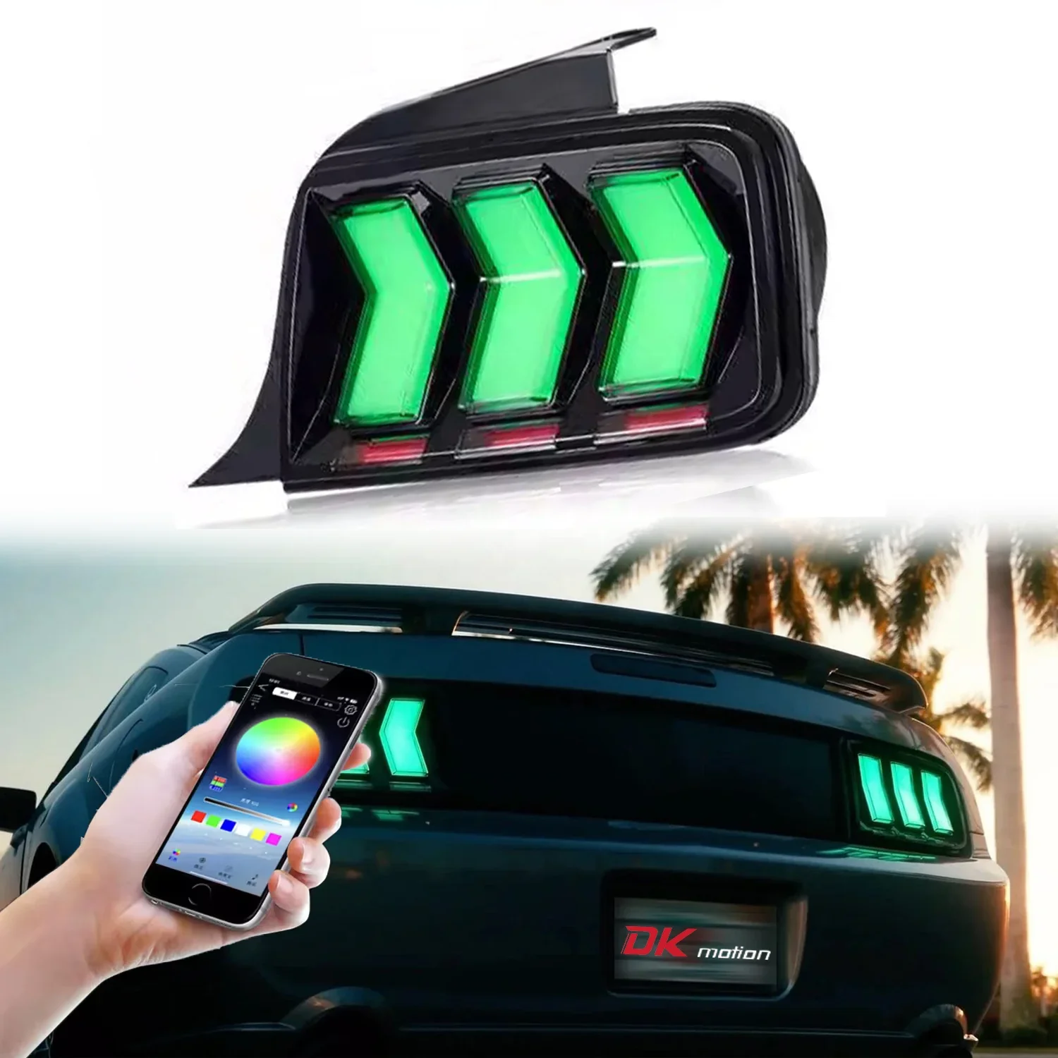 RGB LED Taillights for Ford Mustang (2004-2008) Dynamic Animation LED Tail Light Assembly