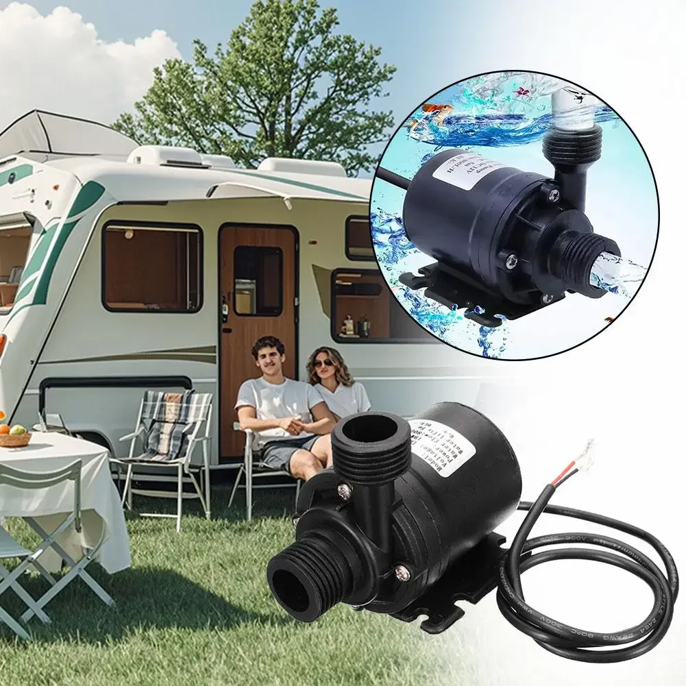 P6F4 DC 12V Brushless Submersible Water Pump, Stainless Steel Shaft, 800L/H Flow Rate for RV Accessories