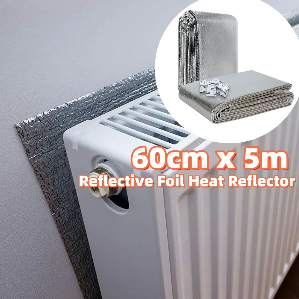 60cm x 5m RV Radiator Reflective Insulation Foil Heat Saving Panel for Motorhomes & Caravans
