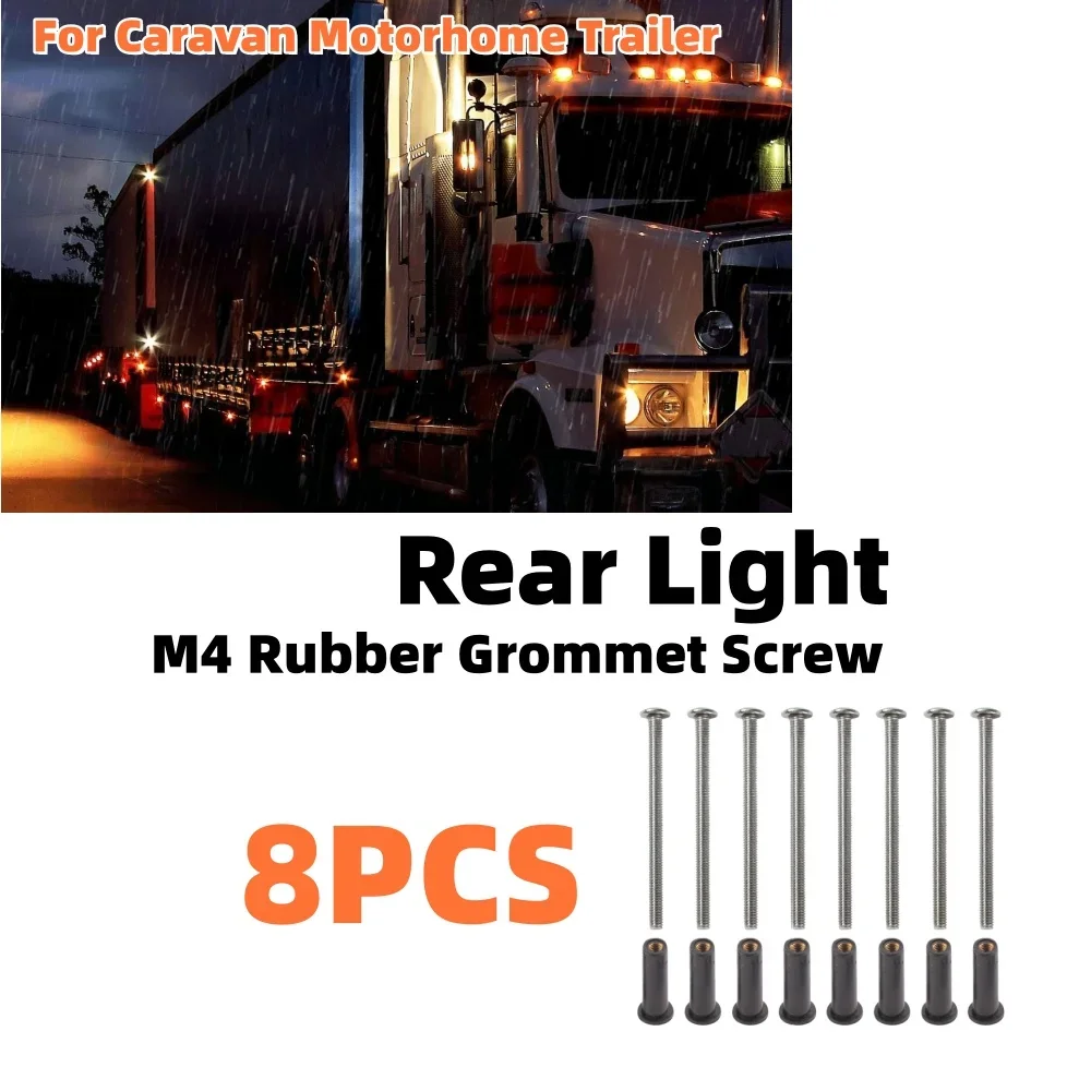 8PCS Rear Light M4 Rubber Grommet Screw Cluster 50mm Rg2 RV Light Accessories for Caravan Motorhome Trailer