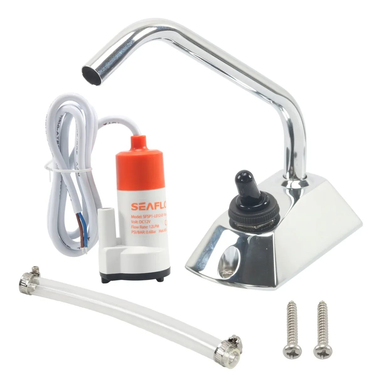 RV Electric Hot Water Faucet with Tank Pump Automatic Water Outlet Submersible Pump RV Water System Accessories