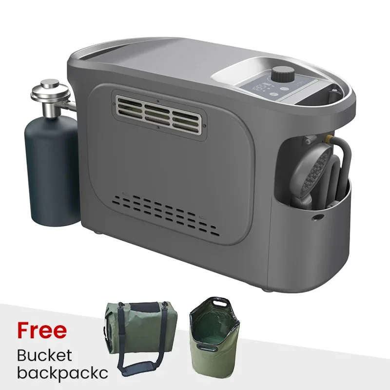 Portable Propane Water Heater Tankless Instant Hot Shower System, 3L/min 6L/min Output, LPG Gas Geyser with 12V DC Backup