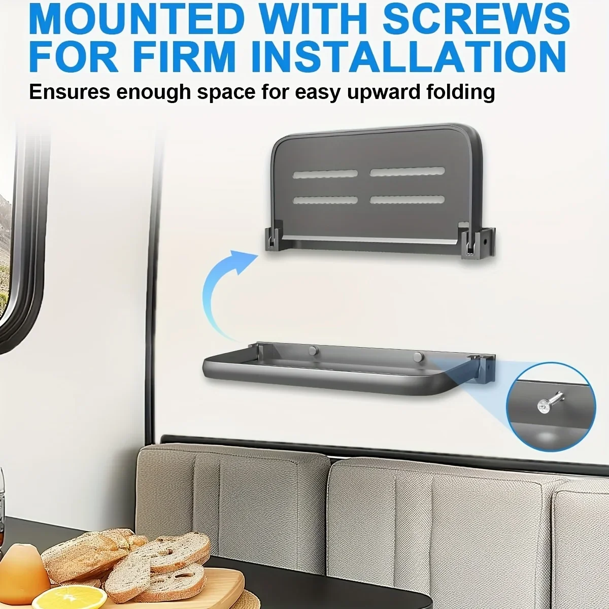 Caravan Storage Rack 2-in-1 Collapsible Shelf Drop Down Bedside Motorhome Shelf RV Accessory Bathroom Storage Space Saving Let me know if you need help with any other product titles!