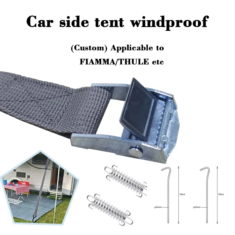 2set Caravan Awning Wind Resistant Fixing Strap Kit for Fiamma, Thule, Isabella, Dorema Cassette Side Awning RV Accessories
