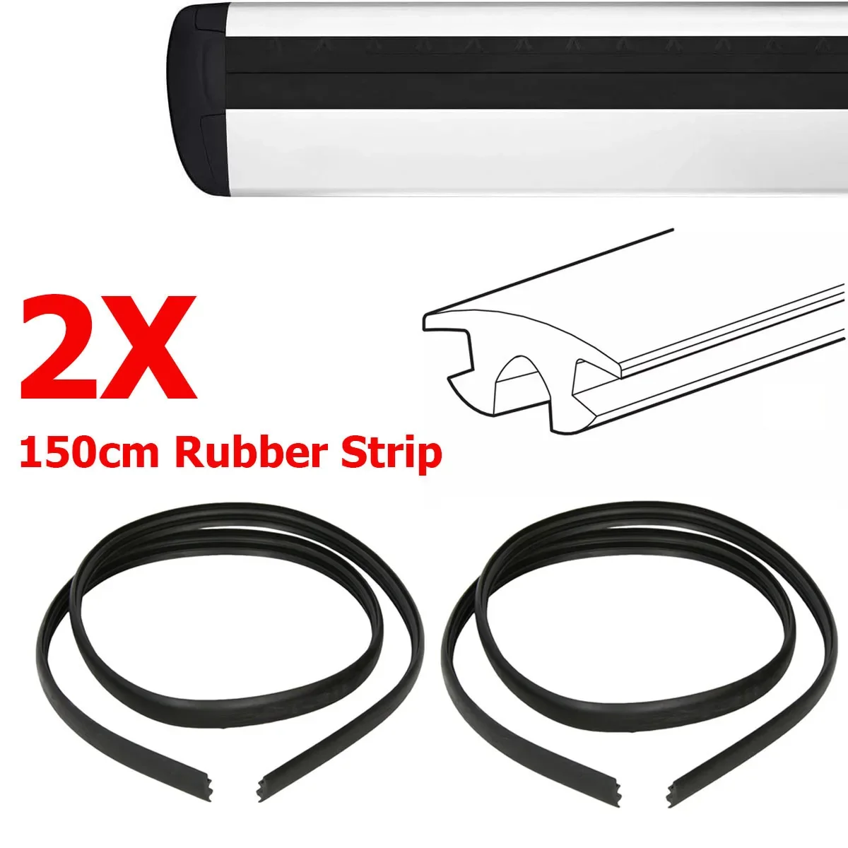 2M Seal Strip Trim for THULE Car Windshield Sunroof & Luggage Rack, Rubber Weatherstrip