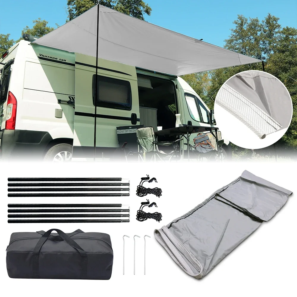 RV Camping Sunshade Awning with Keder Piping Attachment - 3m Canopy Sun Sail for Caravan/Motorhome/Camper