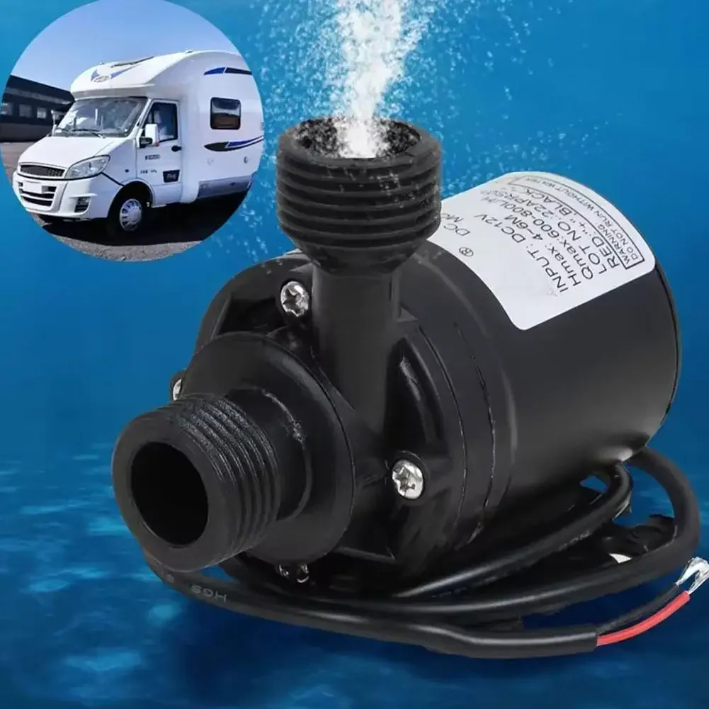 T8B4 Brushless DC Submersible Water Pump, 12V, Stainless Steel Shaft, 800L/H Flow Rate for RV Accessories
