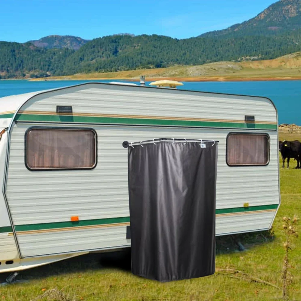 Caravan Camping Outdoor Shower Cabin Kit With Magnetic Bracket, Rod & Shower Curtain - For Motorhomes (Model: ... )