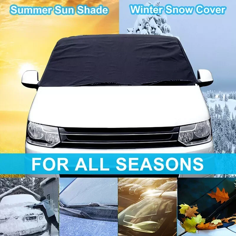 Car Snow Windshield Cover for Deluxe VW T5 T6, Winter Oxford Cloth, Waterproof Windshield Sun Shade Motorhome Accessory