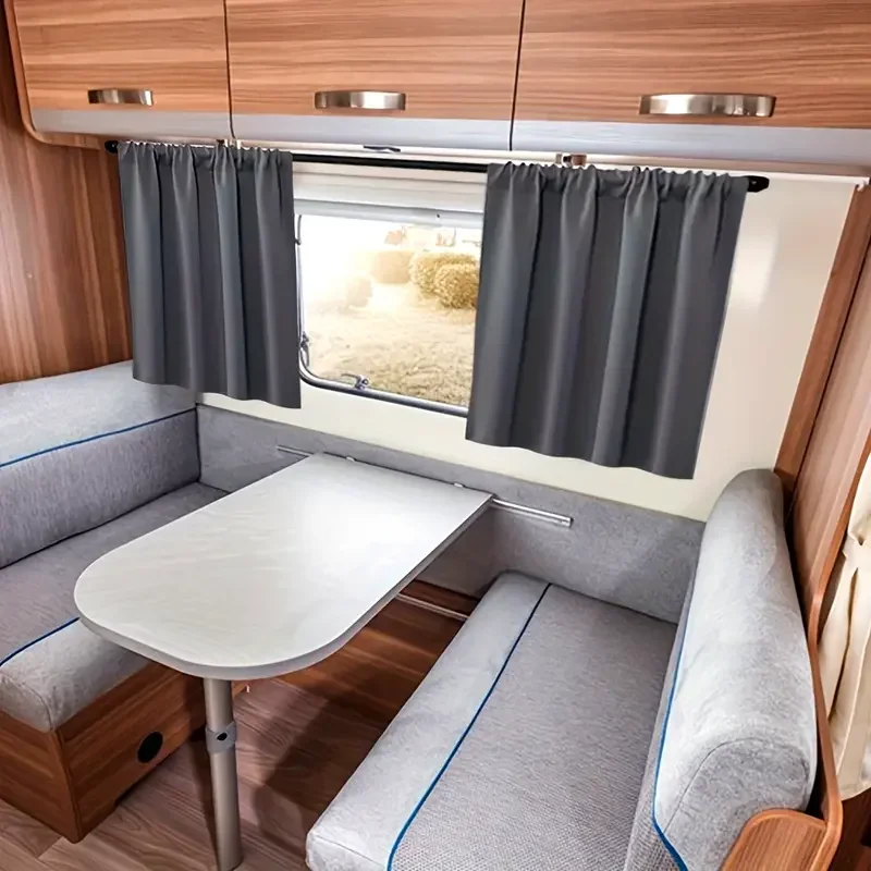 2PCS Side Window Sunshades Privacy Curtains Thermal Interior Accessories for RV Camper Caravan Motorhome