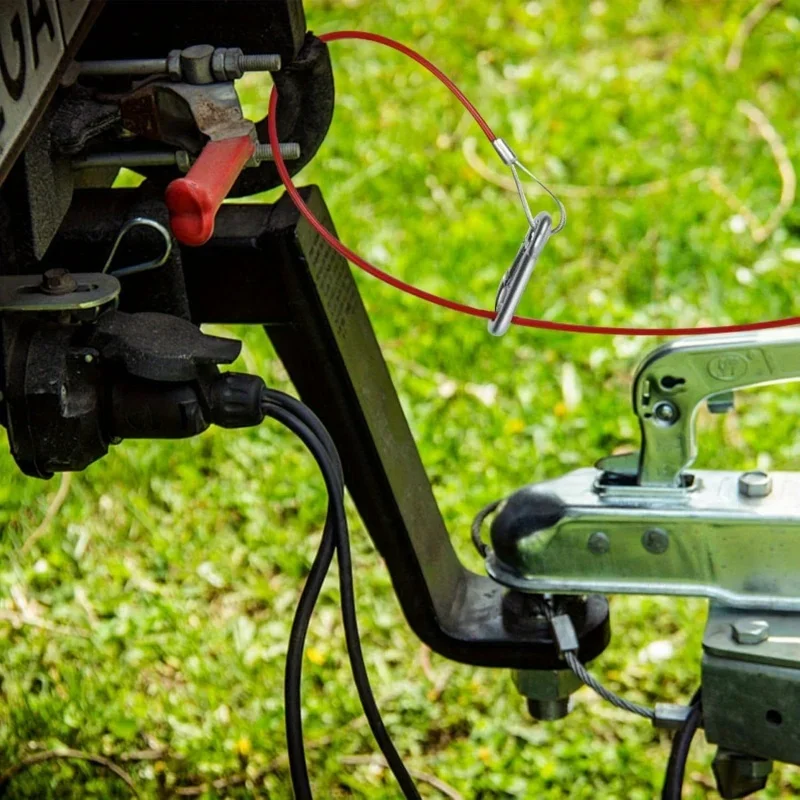 Stainless Steel Wire Rope Trailer Breakaway Cable for Caravans and Trailers 5mm Diameter 1.5m Length Breakaway Safety Cable for Braked Hitches