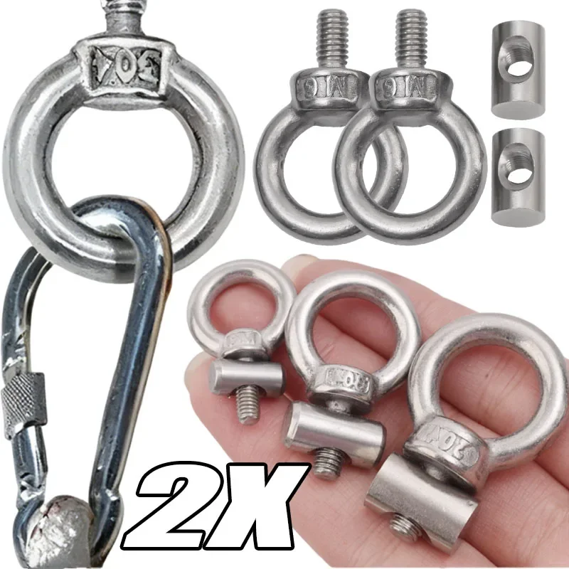 Awning Track Limiter Car Camper Accessories Fixed Hook Fastener M4/M5/M6 Stainless Steel Boat Track Hoop Set (1/2pcs)