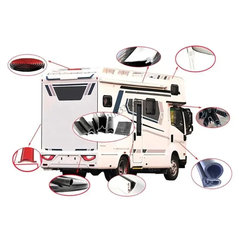 BAF-090E Roof Rainwater Drainage Accessory Silicone/TPE Gutter, Camper Rain Protection for Travel