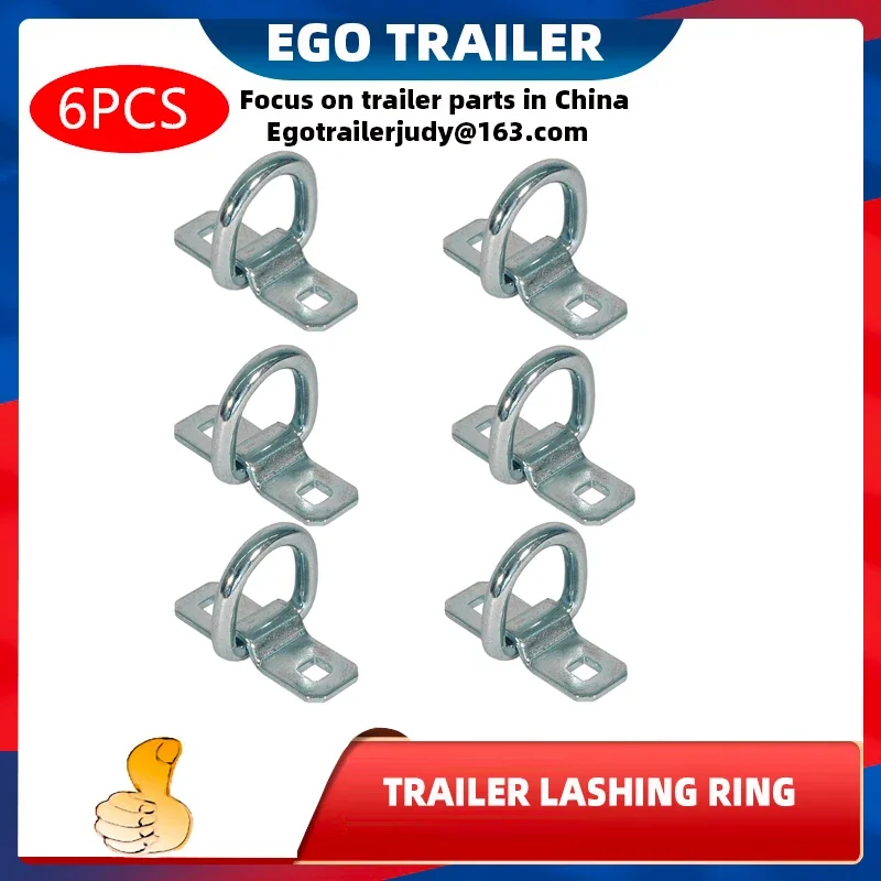 6PCS 10mm Recessed Tie-Down Deck Rings Lashing Ring Rope Ring D Ring Anchor Trailer Parts Accessories