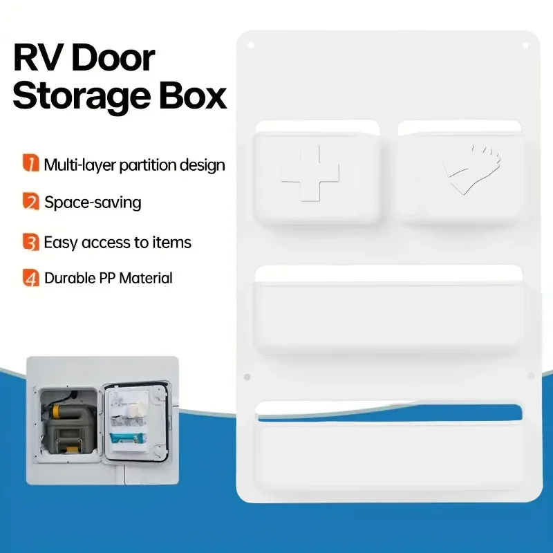 Motorhome/Caravan Toilet Compartment Storage Pockets - Kassett Shelf Organizers (White)