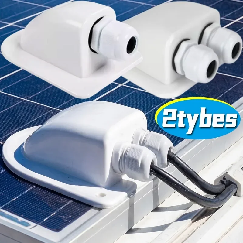 Caravan Yacht Solar Panel PV Junction Box Bracket Double Wire Entrance Junction Box 20A 12V/24V Cable Entrance Ground