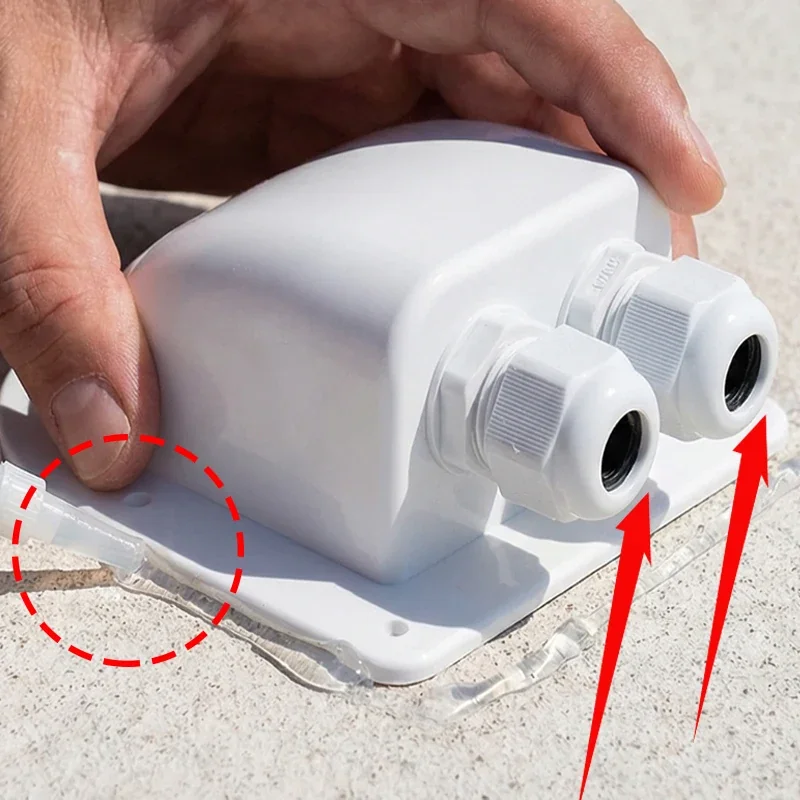 Roof Wire Entrance Connector Bracket Double Hole - Car Accessories Caravan Solar Junction Box Cable Entry Ground Box