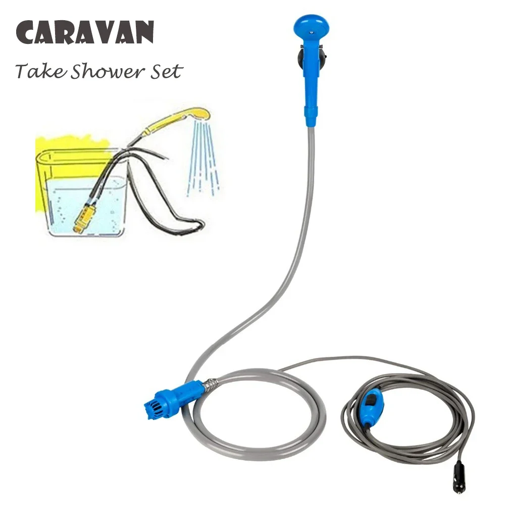 12V Caravan Accessories RV Camper Outdoor Shower Set Handheld Portable Washer Car Water Gun Pump Travel Pet Dog Shower