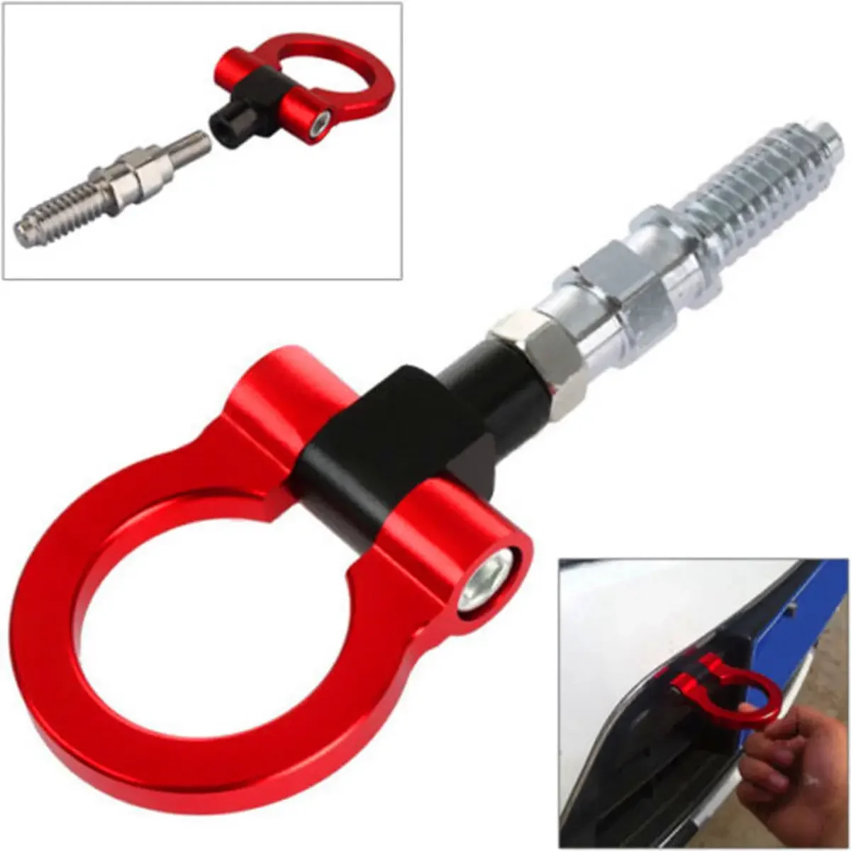 Trailer Tow Hook Ring Eye Towing - Front/Rear Aluminum for European Cars