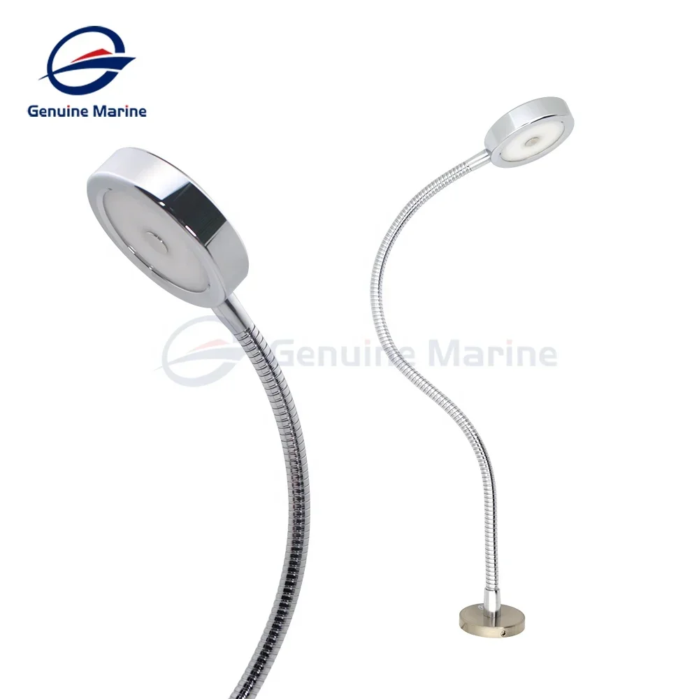 RV LED Reading Light 12V 24V Dimmable Flexible Gooseneck Wall Lamp With Switch For Caravans Campers Marine Boats